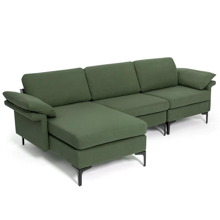 Sofas & Loveseats |  Extra Large L-shaped Sectional Sofa with Reversible Chaise Army Green Living Room Army Green