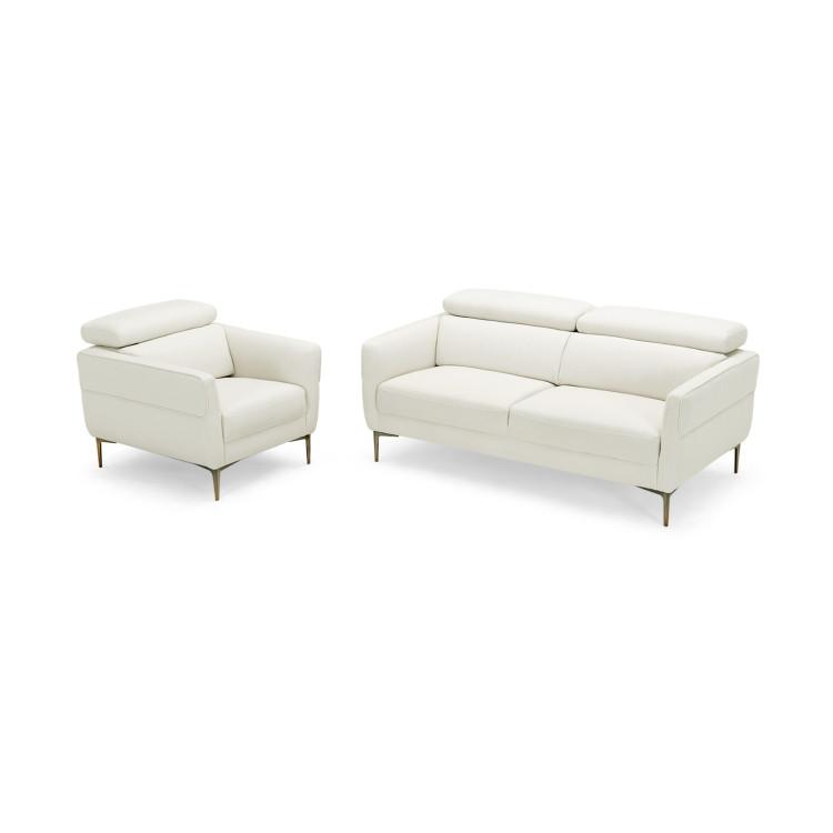 Sofas & Loveseats |  Modern Couched Sofa set with Adjustable Headrest White Living Room Sofas & Loveseats