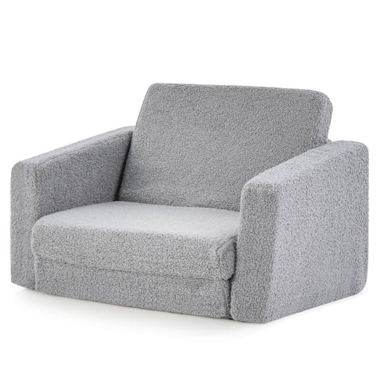 Toddler & Kids Room |  2-in-1 Children’s Convertible Sofa to Lounger Grey Furniture Grey