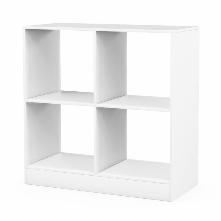 Toddler & Kids Room |  4-Cube Kids Bookcase with Open Shelves White Furniture Toddler & Kids Room