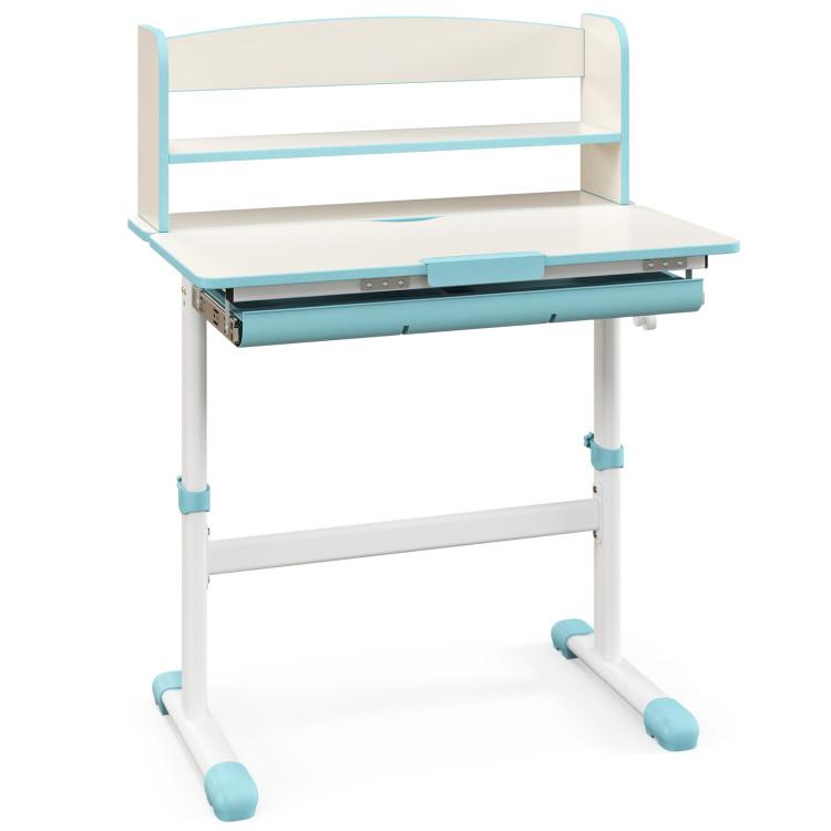 Toddler & Kids Room |  Height Adjustable Kids Study Desk with Tilt Desktop Blue Furniture Blue