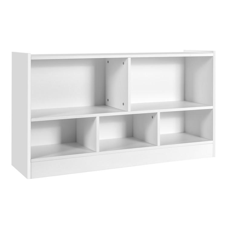 Toddler & Kids Room |  Kids 2-Shelf Bookcase 5-Cube Wood Toy Storage Cabinet Organizer White Furniture Toddler & Kids Room