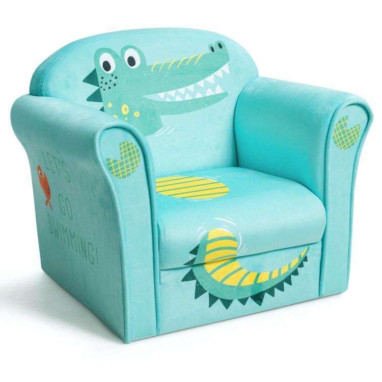 Toddler & Kids Room |  Kids Elephant/Astronaut/Crocodile/Lion Upholstered Sofa with Armrest Green Furniture Green