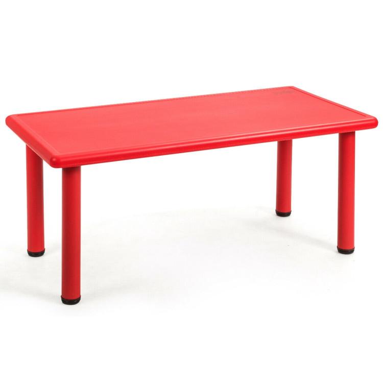 Toddler & Kids Room |  Kids Plastic Rectangular Learn and Play Table Red Furniture Red