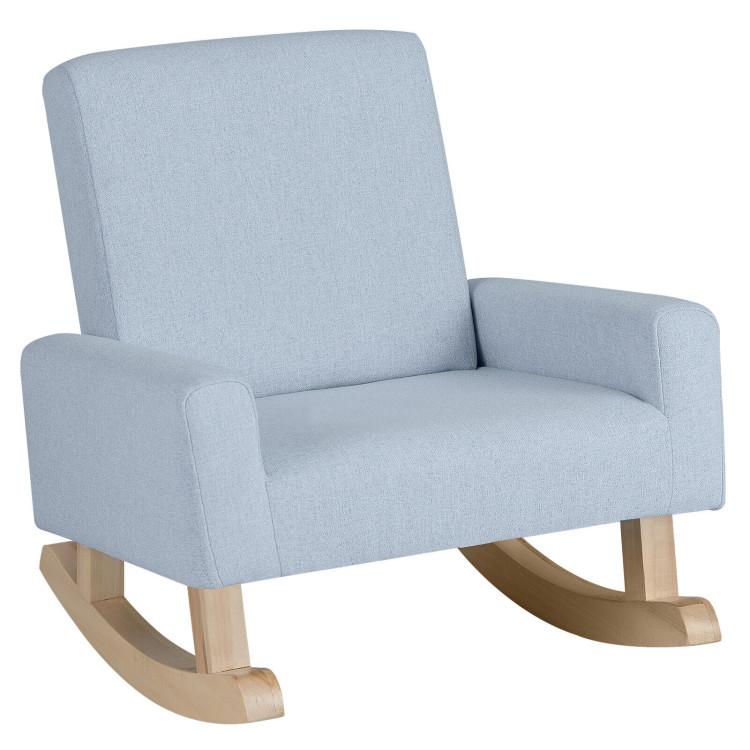 Toddler & Kids Room |  Kids Rocking Chair with Solid Wood Legs Blue Furniture Blue