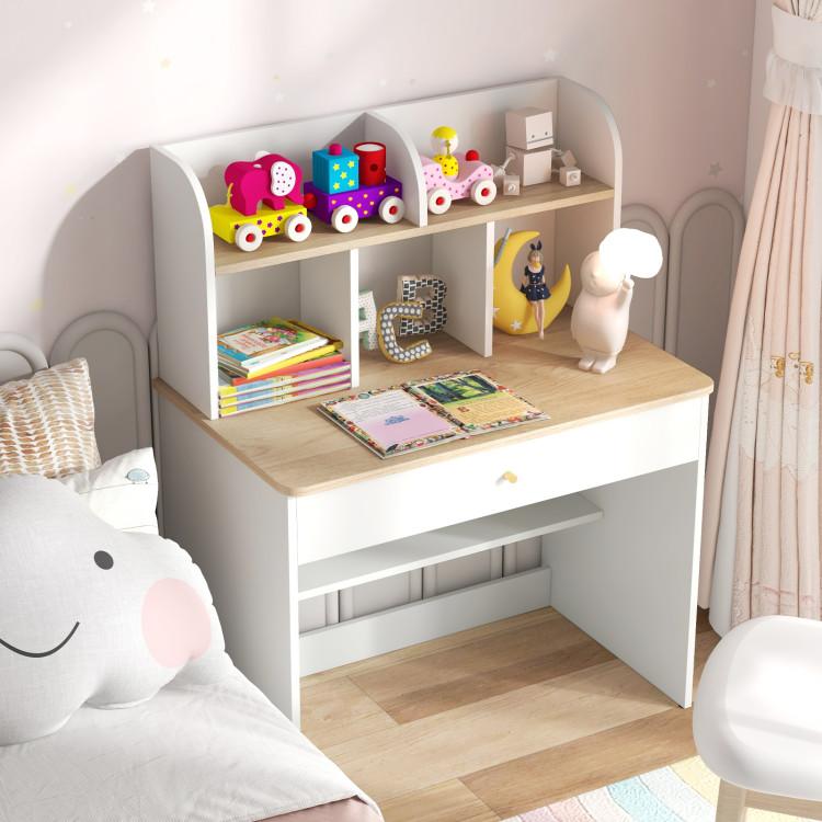 Toddler & Kids Room |  Kids Wooden Study Desk Writing Table with Hutch and Drawer Furniture Toddler & Kids Room