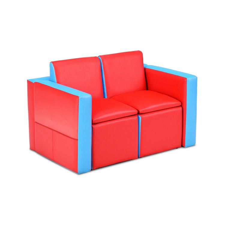 Toddler & Kids Room |  Multi-functional Kids Play Sofa and Table Chair Set Red Furniture Red