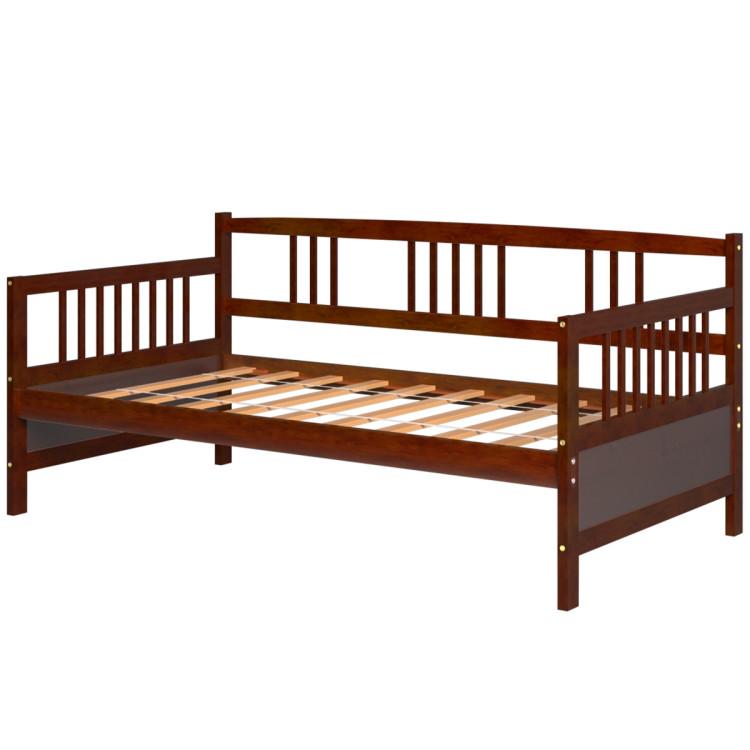 Beds & Bed Frames |  Modern Twin Size Daybed Frame with Wooden Slats Support Cherry Bedroom Beds & Bed Frames