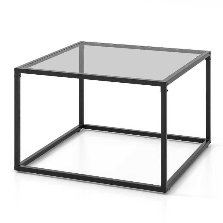 Coffee Tables |  27.5 Inch Home Square Tea Table with Heavy-duty Metal Frame Gray Coffee Tables Coffee Tables