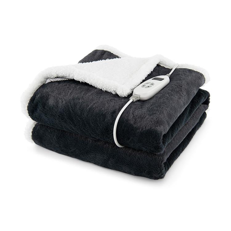 Bedding |  Electric Heated Blanket Throw with 10 Heat Settings Gray Bedding Bedding