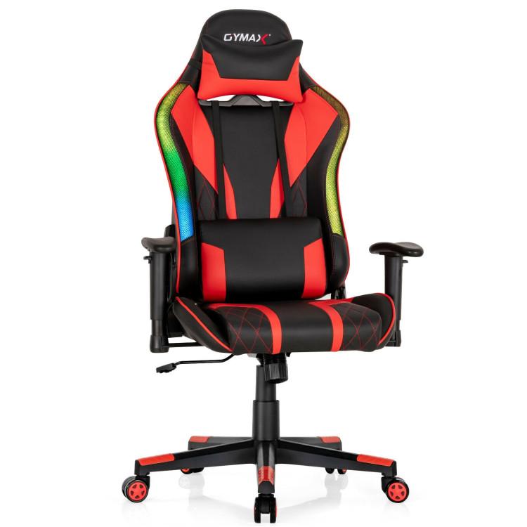 Gaming Chairs |  Gaming Chair Adjustable Swivel Computer Chair with Dynamic LED Lights Red Gaming Chairs Gaming Chairs