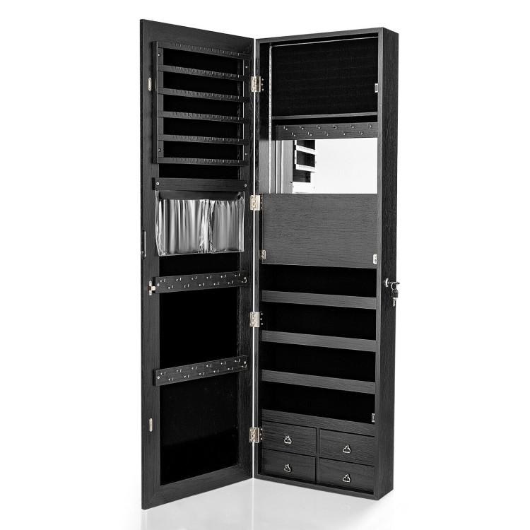 Jewelry Armoires |  Multipurpose Storage Cabinet with 4 Drawers Black Bedroom Black