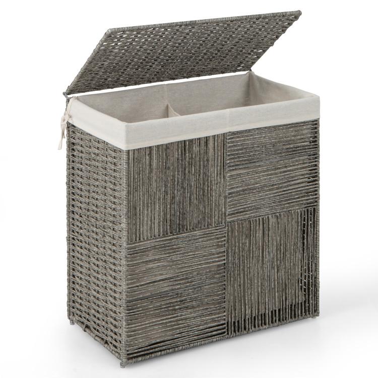 Bathroom |  29 Gallons Laundry Hamper with Convenient Handles and Removable Liner Bag Gray Bathroom Bathroom