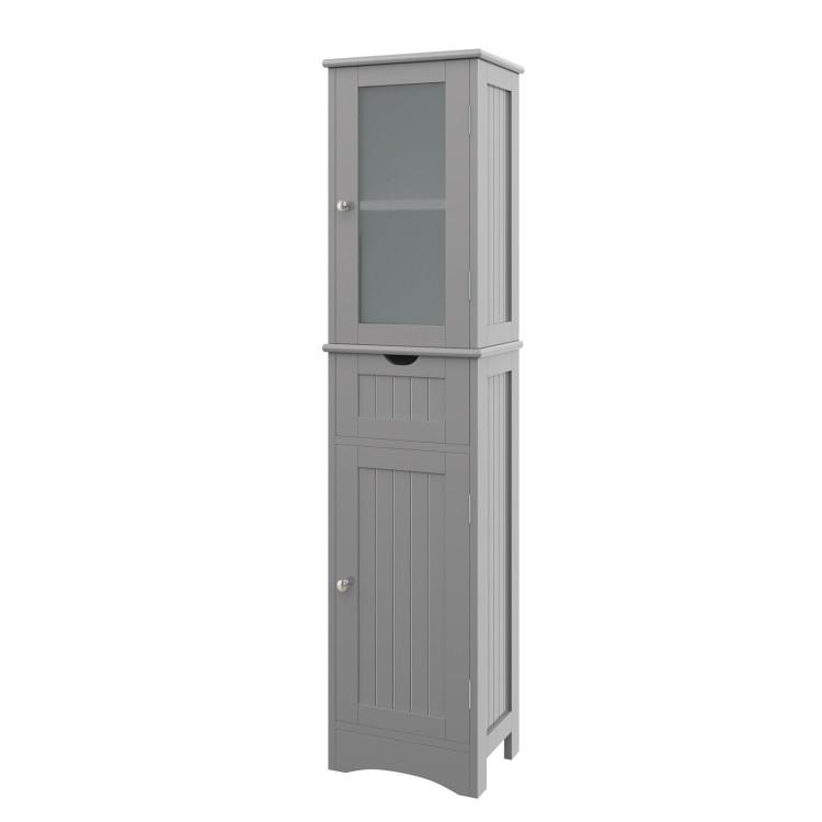 Bathroom |  Tall Floor Storage Cabinet with 2 Doors and 1 Drawer for Bathroom Gray Bathroom Bathroom