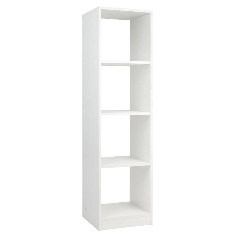 Bookcases |  5 Tiers 4-Cube Narrow Bookshelf with 4 Anti-Tipping Kits White Bookcases Bookcases