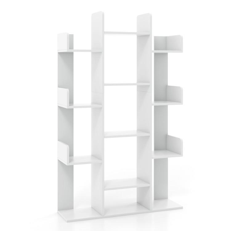 Bookcases |  Tree-Shaped Bookshelf with 13 Compartments for Home Office White Bookcases Bookcases