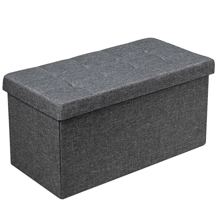 Shoe Racks & Storage Benches |  31.5 Inch Storage Ottoman Footrest with Removable Storage Bin Dark Gray Entrywaym Dark Gray