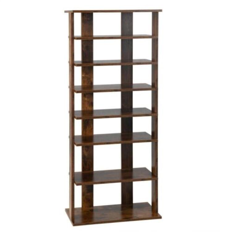 Shoe Racks & Storage Benches |  Patented 7 Tiers Vertical Shoe Rack for Front Door Rustic Brown Entrywaym Rustic Brown